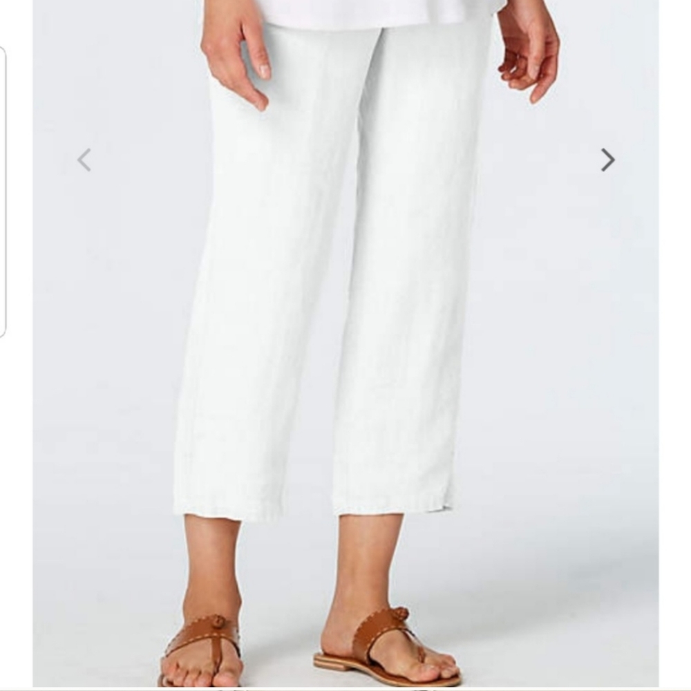 J. Jill white linen pants size L